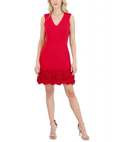 Ruffle-Hem Sheath Dress Red $57.12 Dresses