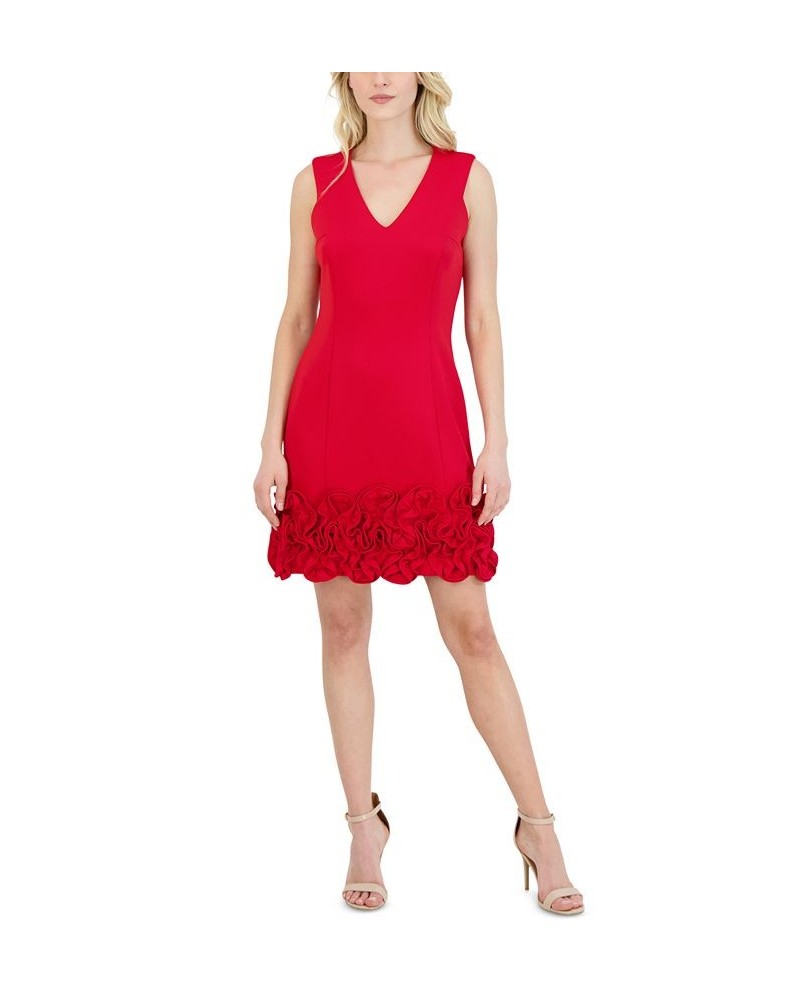 Ruffle-Hem Sheath Dress Red $57.12 Dresses