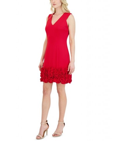 Ruffle-Hem Sheath Dress Red $57.12 Dresses