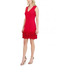 Ruffle-Hem Sheath Dress Red $57.12 Dresses