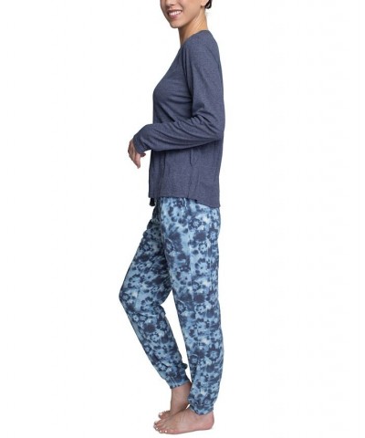 Women's Supersoft Ribbed Pajama Set Blue $26.88 Sleepwear