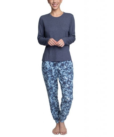 Women's Supersoft Ribbed Pajama Set Blue $26.88 Sleepwear