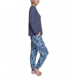 Women's Supersoft Ribbed Pajama Set Blue $26.88 Sleepwear