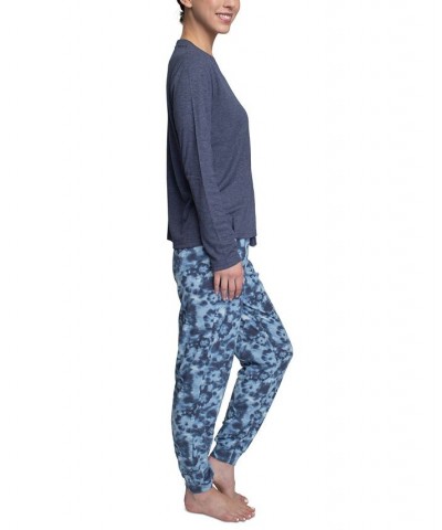 Women's Supersoft Ribbed Pajama Set Blue $26.88 Sleepwear