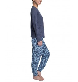 Women's Supersoft Ribbed Pajama Set Blue $26.88 Sleepwear