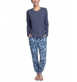 Women's Supersoft Ribbed Pajama Set Blue $26.88 Sleepwear