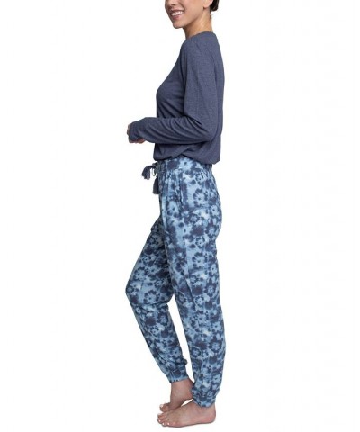 Women's Supersoft Ribbed Pajama Set Blue $26.88 Sleepwear