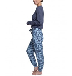 Women's Supersoft Ribbed Pajama Set Blue $26.88 Sleepwear