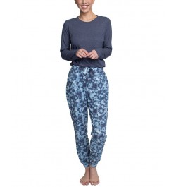 Women's Supersoft Ribbed Pajama Set Blue $26.88 Sleepwear