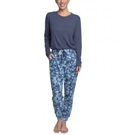 Women's Supersoft Ribbed Pajama Set Blue $26.88 Sleepwear