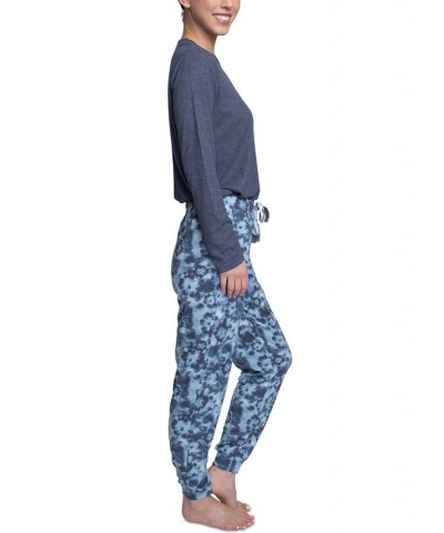 Women's Supersoft Ribbed Pajama Set Blue $26.88 Sleepwear