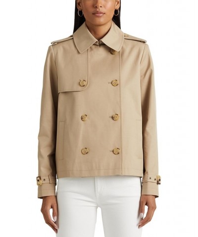 Women's Double-Breasted Trench Coat Tan/Beige $44.20 Coats