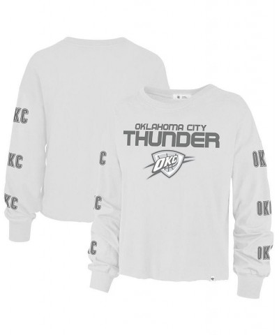 Women's '47 White Oklahoma City Thunder 2021/22 City Edition Call Up Parkway Long Sleeve T-shirt White $22.35 Tops