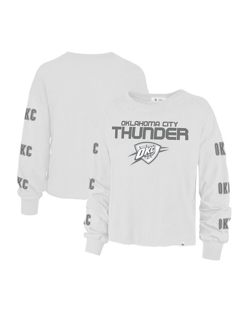 Women's '47 White Oklahoma City Thunder 2021/22 City Edition Call Up Parkway Long Sleeve T-shirt White $22.35 Tops