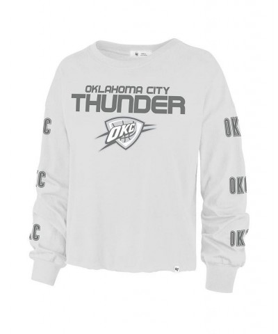 Women's '47 White Oklahoma City Thunder 2021/22 City Edition Call Up Parkway Long Sleeve T-shirt White $22.35 Tops