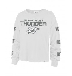 Women's '47 White Oklahoma City Thunder 2021/22 City Edition Call Up Parkway Long Sleeve T-shirt White $22.35 Tops