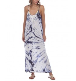 Tie-Dye Sleeveless Maxi Swim Cover-Up Navy Tie Dye $24.94 Swimsuits