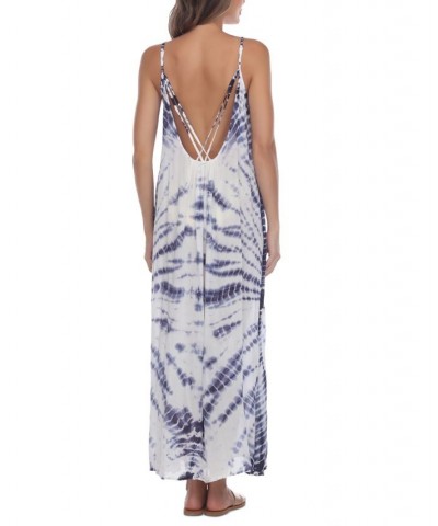 Tie-Dye Sleeveless Maxi Swim Cover-Up Navy Tie Dye $24.94 Swimsuits