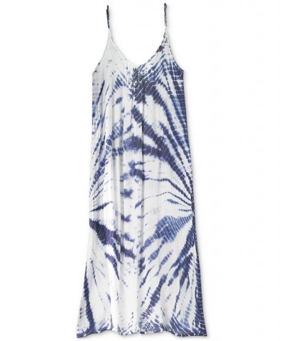 Tie-Dye Sleeveless Maxi Swim Cover-Up Navy Tie Dye $24.94 Swimsuits