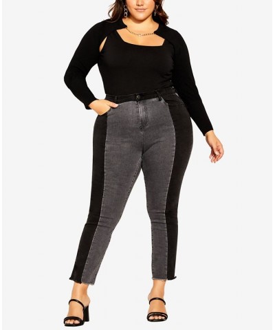 Plus Size Trendy Amelia Cardigan Sweater Black $33.12 Sweaters