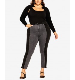 Plus Size Trendy Amelia Cardigan Sweater Black $33.12 Sweaters