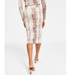 Women's Snakeskin-Print Pencil Skirt Snake Pyth $14.36 Skirts