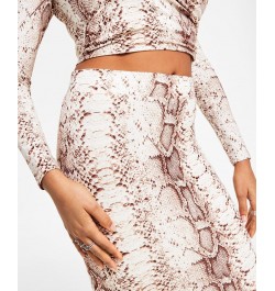 Women's Snakeskin-Print Pencil Skirt Snake Pyth $14.36 Skirts