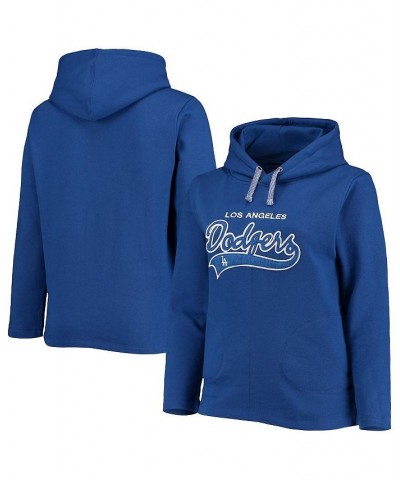 Women's Royal Los Angeles Dodgers Plus Size Side Split Pullover Hoodie Royal $33.20 Sweatshirts