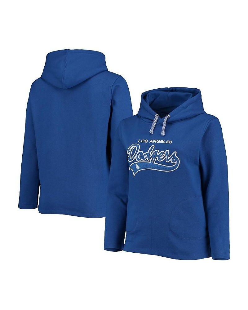 Women's Royal Los Angeles Dodgers Plus Size Side Split Pullover Hoodie Royal $33.20 Sweatshirts