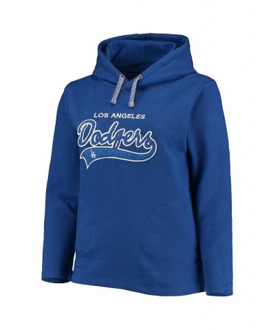 Women's Royal Los Angeles Dodgers Plus Size Side Split Pullover Hoodie Royal $33.20 Sweatshirts