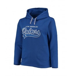 Women's Royal Los Angeles Dodgers Plus Size Side Split Pullover Hoodie Royal $33.20 Sweatshirts