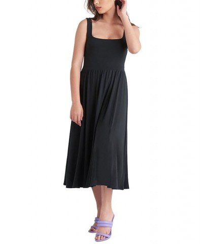 Women's Banded-Waist Knit Sleeveless Midi Dress Black $16.03 Dresses