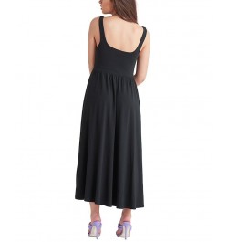 Women's Banded-Waist Knit Sleeveless Midi Dress Black $16.03 Dresses