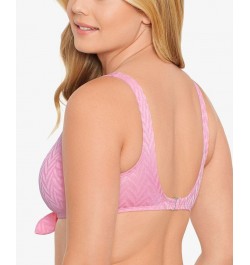 Juniors' Tie-Front Bralette Bikini Top & Bottoms Pink $17.15 Swimsuits