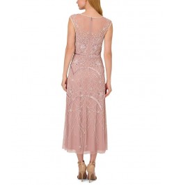 Petite Beaded Cap-Sleeve Midi Dress Dusted Petal Lav $132.21 Dresses