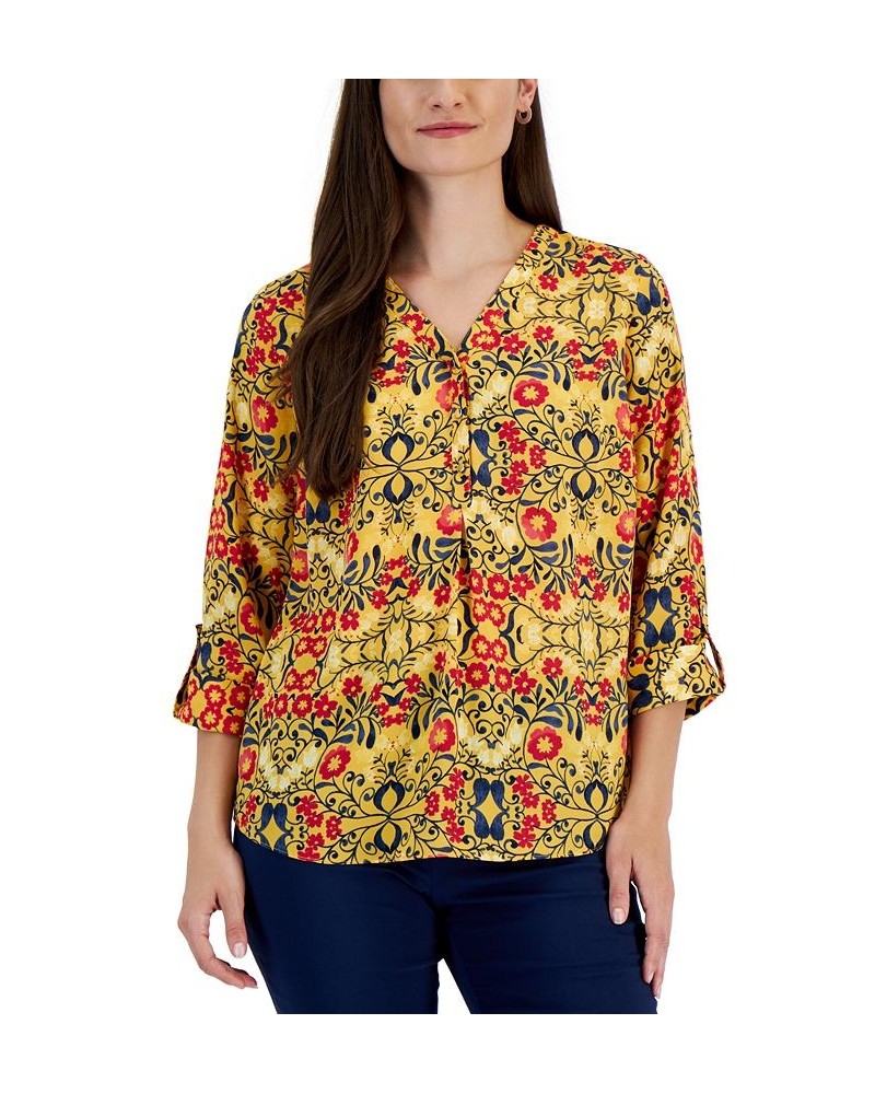 Women's Folk Travels Printed Top Golden Spice Combo $12.15 Tops