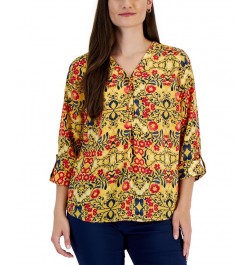 Women's Folk Travels Printed Top Golden Spice Combo $12.15 Tops