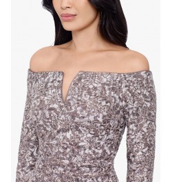 Petite Sequined Off-The-Shoulder Gown Taupe $148.05 Dresses