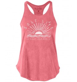 Women's Radiating Sun Cotton Tank Top Pink $24.36 Tops