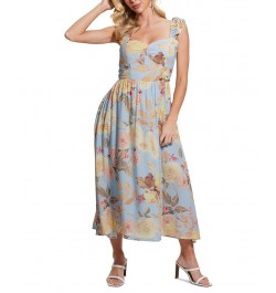 Women's Susanna Floral-Print Sleeveless Midi Dress Peach Fiore $75.60 Dresses