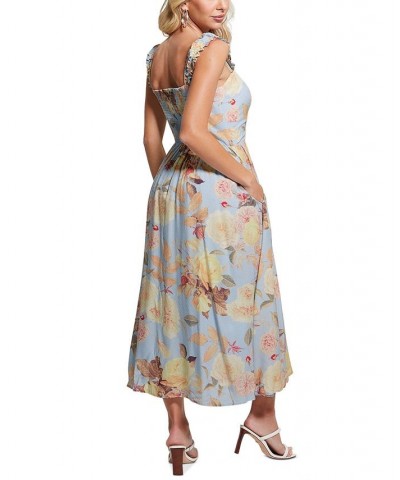 Women's Susanna Floral-Print Sleeveless Midi Dress Peach Fiore $75.60 Dresses