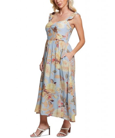 Women's Susanna Floral-Print Sleeveless Midi Dress Peach Fiore $75.60 Dresses