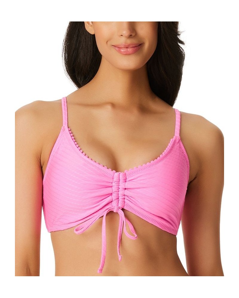 Women's Pretty in Pique Ruched Bikini Top Femme $35.36 Swimsuits