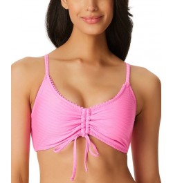 Women's Pretty in Pique Ruched Bikini Top Femme $35.36 Swimsuits