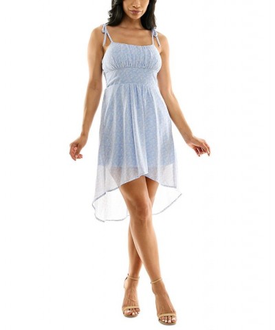 Juniors' Shoulder-Tie High-Low Floral Dress Per/tan/iv $24.78 Dresses