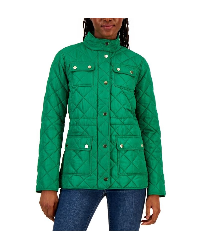 Women's Quilted 4-Pocket Collared Jacket Bright Pine $29.49 Jackets