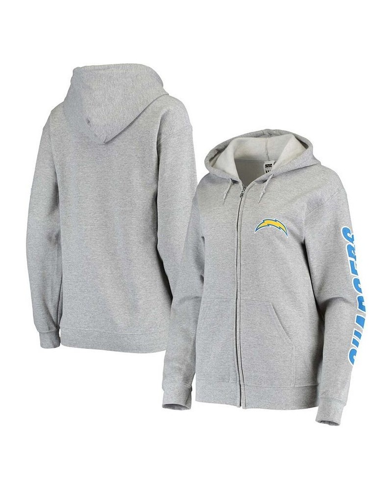 Women's Gray Los Angeles Chargers Fleece Full-Zip Hoodie Gray $28.70 Sweatshirts