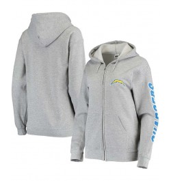 Women's Gray Los Angeles Chargers Fleece Full-Zip Hoodie Gray $28.70 Sweatshirts