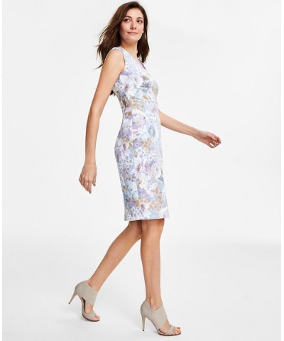 Women's Printed Sleeveless Sheath Dress Serene Multi $42.57 Dresses