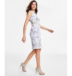 Women's Printed Sleeveless Sheath Dress Serene Multi $42.57 Dresses